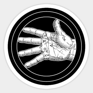 The Hand of Palmistry, Agrippa, alchemy, chiromancy, Sticker